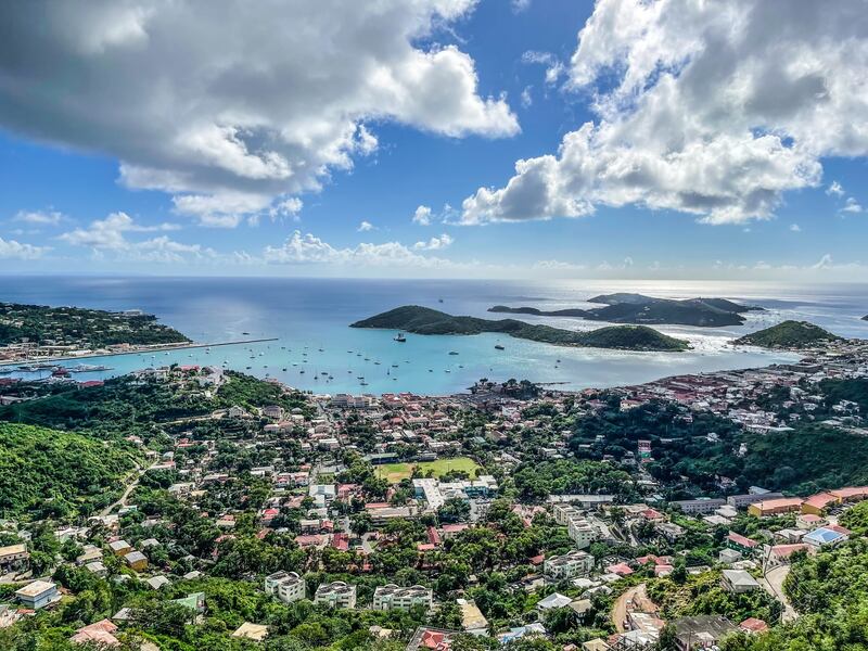 Panoramic views from St Thomas in the U.S. Virgin Islands