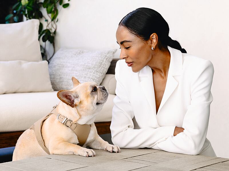 Mandy Madden Kelley with her dog Hector