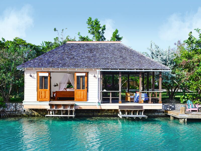 Waterside shot of Fleming Villa in Jamaica